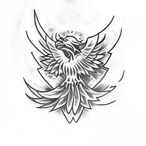 A Medieval Warrior Fused With A Phoenix