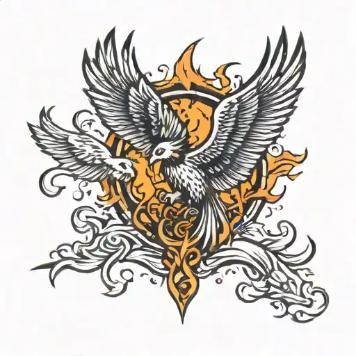 Phoenix Rising Above Fire And Ashes