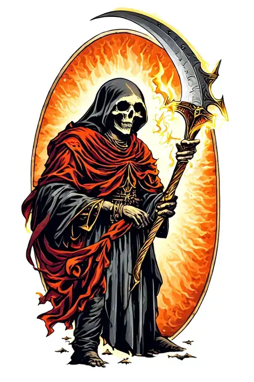 Reaper Holding Sickle Illuminated