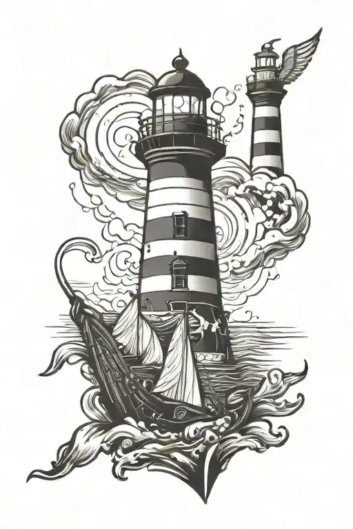 Boat And Lighthouse