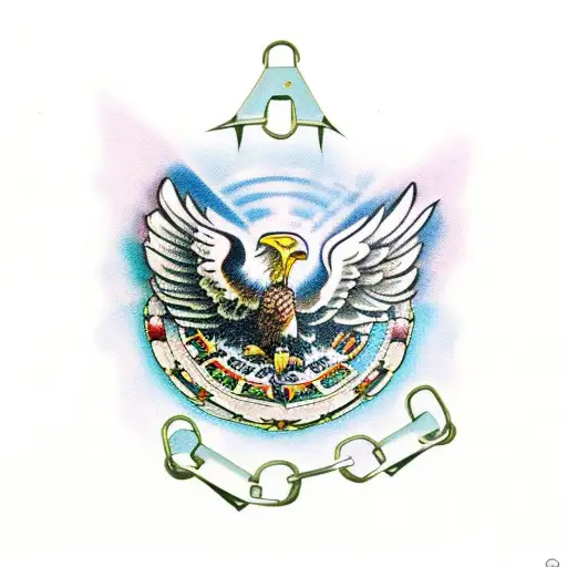 Mexican Eagle Holding Chain