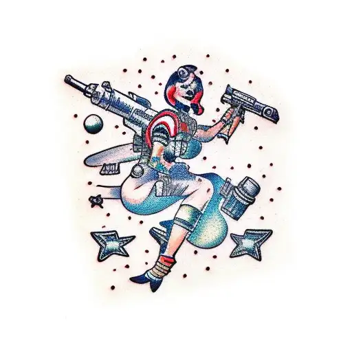 Space Girl With Gun
