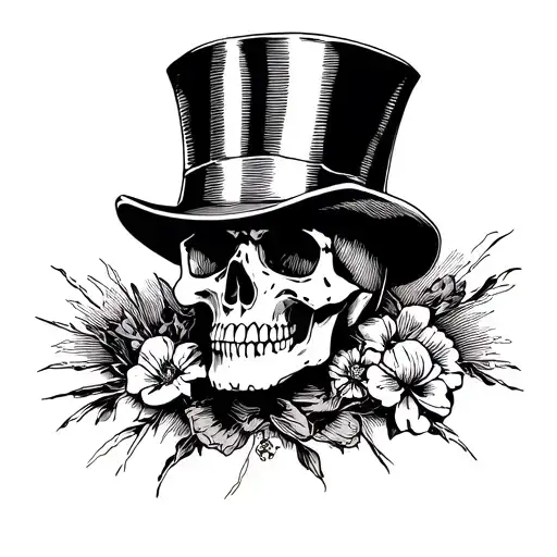 Skull Wearing A Top Hat