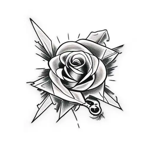 Black Rose With Black Widow And Snake