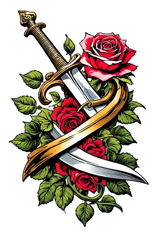 Rose Wrapped Around A Sword