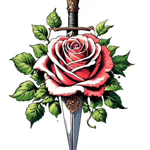 Rose Wrapped Around A Sword