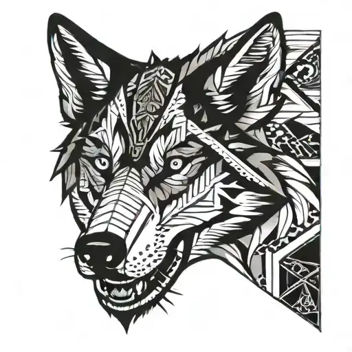 Geometric Wolf Side Face