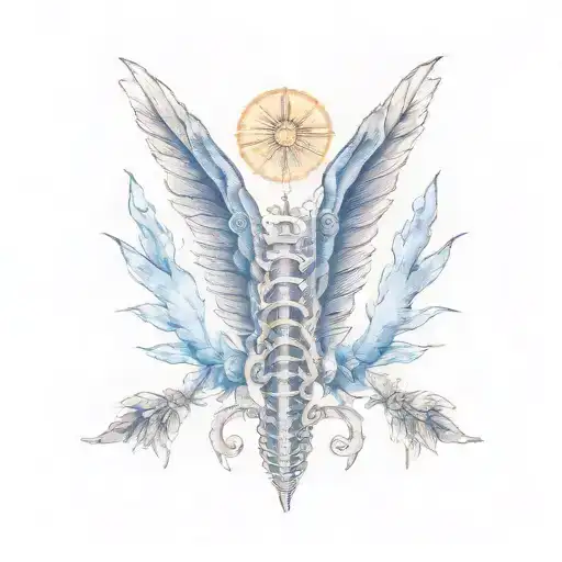 Spine With Blue Spinal Cord