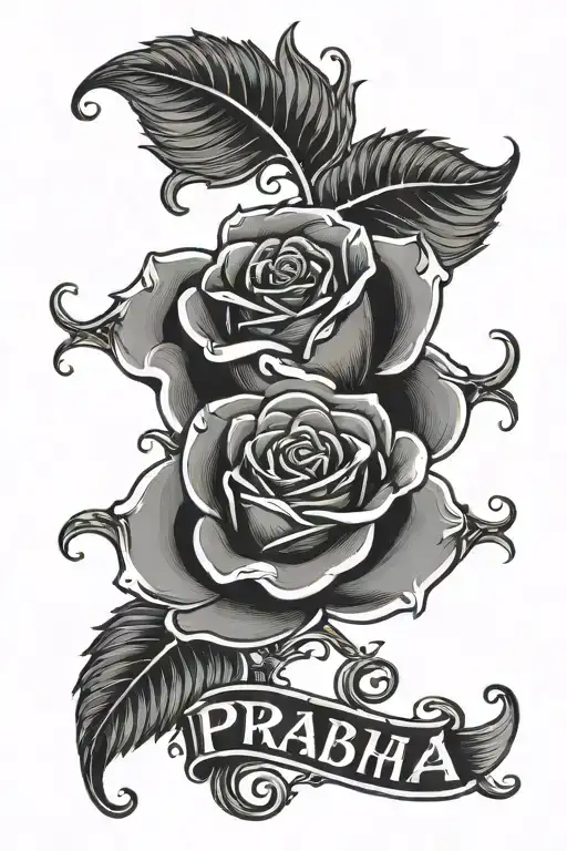 Prabha Name With Rose