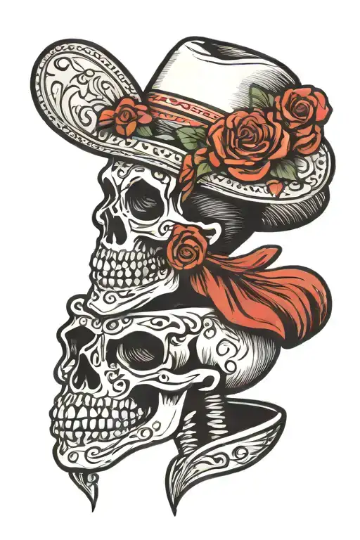 Mariachi Skeleton With Mustache