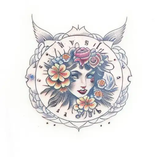 Venus Symbol With Flowers