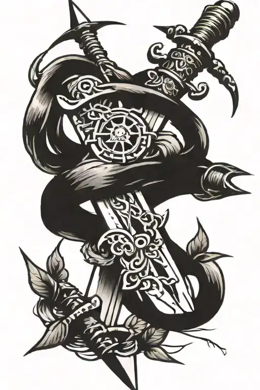 Sword And Barbed Wire Wrapped