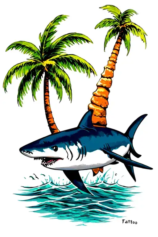 Shark And Palm Tree