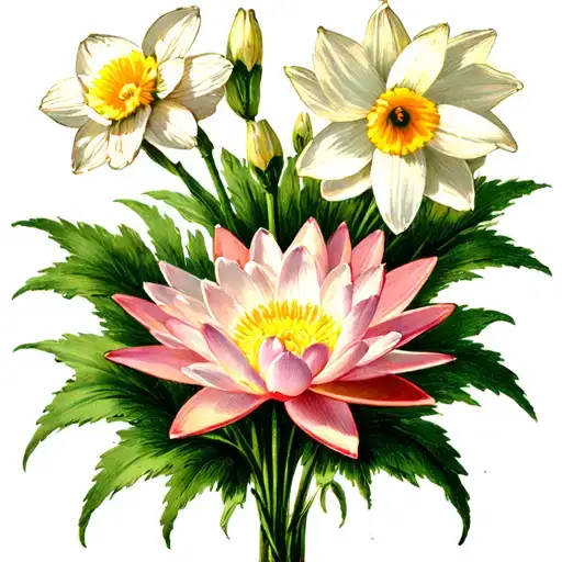 Daisy Water Lily Narcissus Flower Bouquet