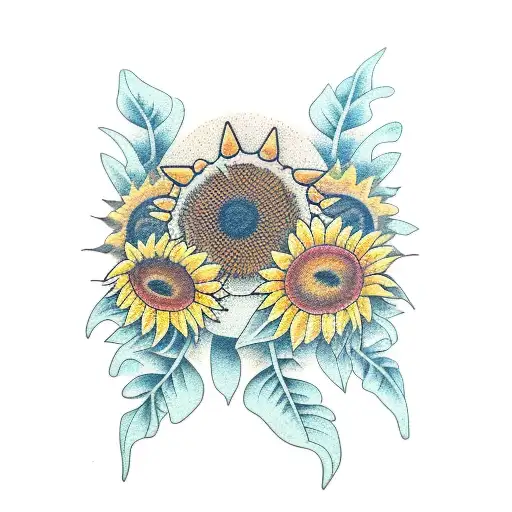 Sunflowers With Dinosaur Bones