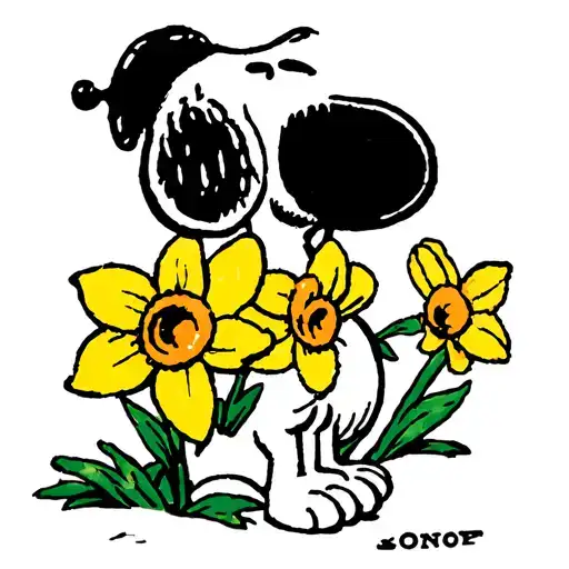 Snoopy With A Daffodil