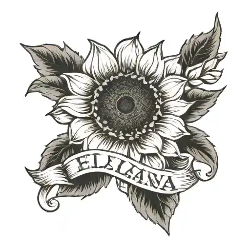 Name Eliana With Sunflower Blooming