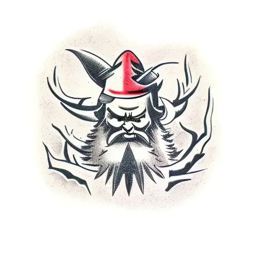 Demon Lumberjack Cutting Down A Tree