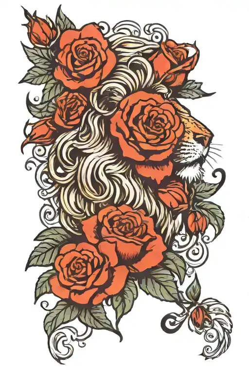Roses Lion Wearing
