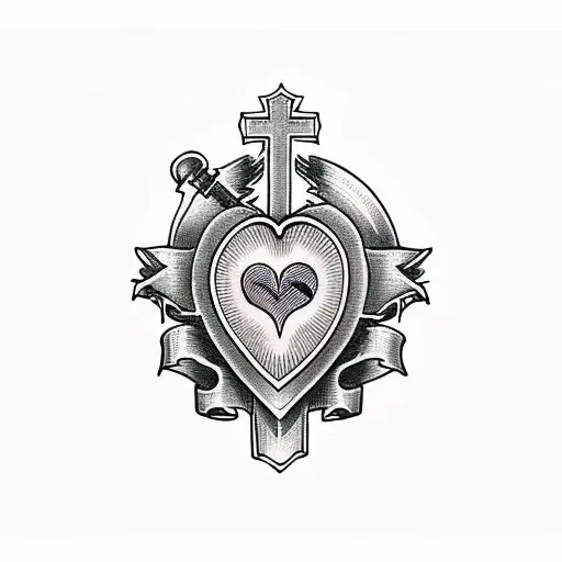 Christian Cross Heart