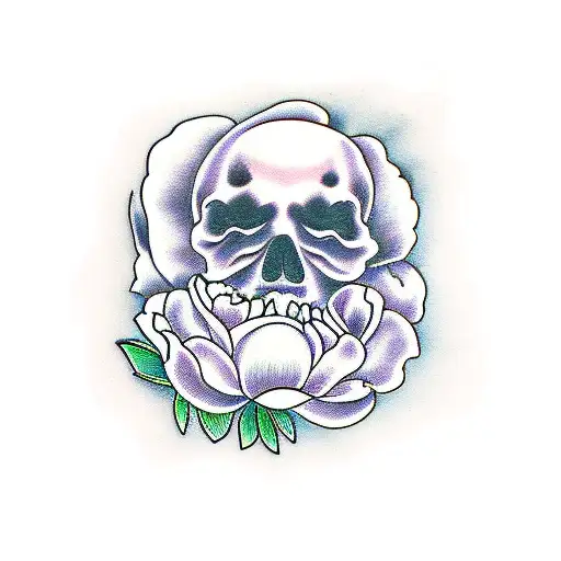 Portrait With Peony Creepy