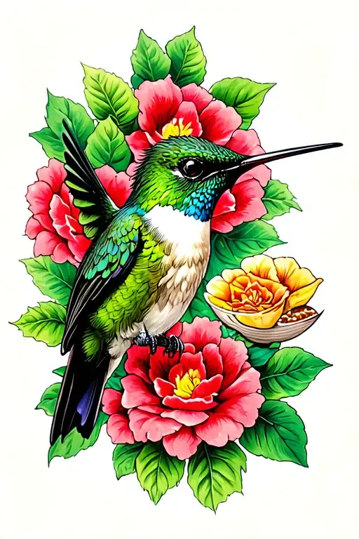 Mean Looking Hummingbird Feeding