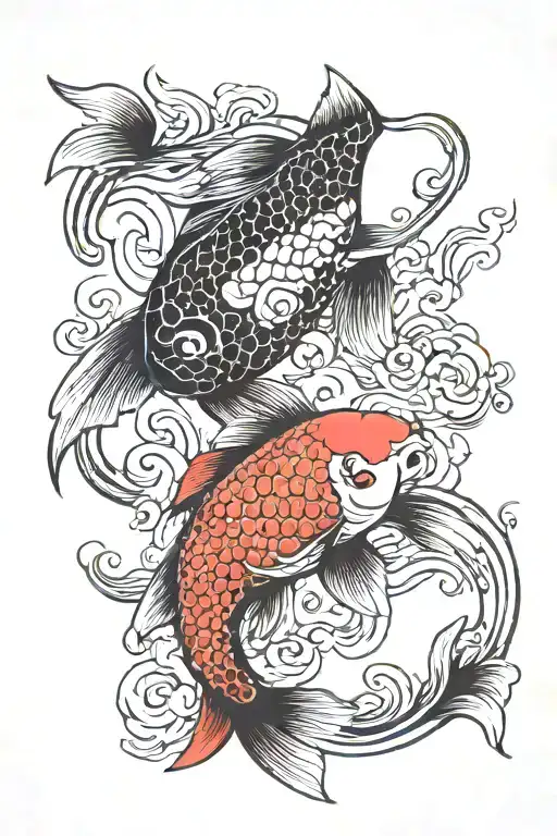 Ying Yang Koi Fish