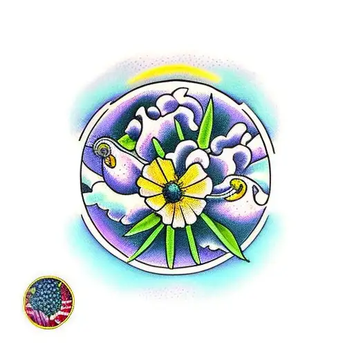 Lavender Flowers In An Open Circle With 2 In The Middle