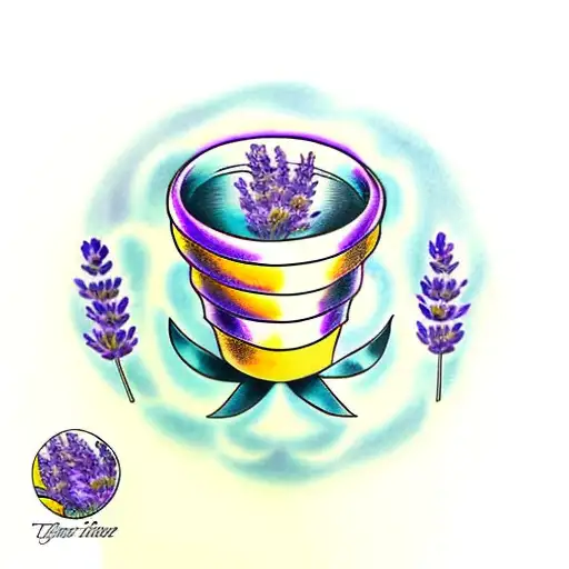 Lavender Flowers In An Open Circle With 2 In The Middle