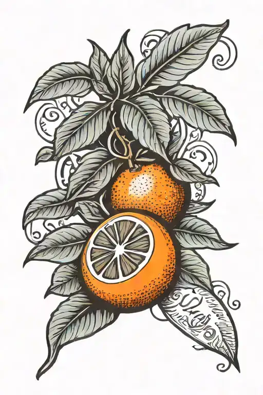 Orange Fruit As A Sun With Script Saying In It For The Chase