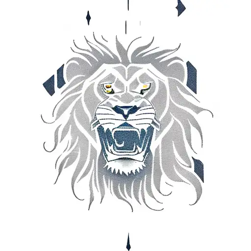 Lion Roaring With Lightning Behind It