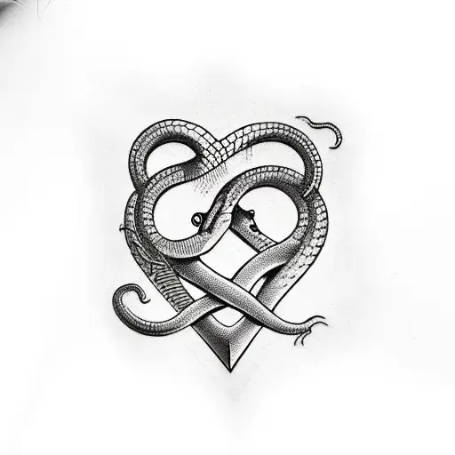 Snake In Heart Shape
