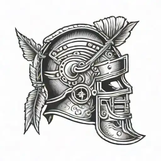 Arrows And Roman Helmet In Formation