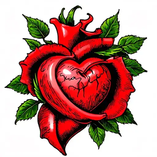 Red Rose Whit A Real Heart