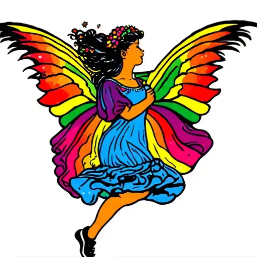 Girl Chasing A Rainbow