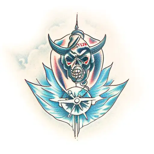 An Angle And A Demon Sourrounded By Clouds