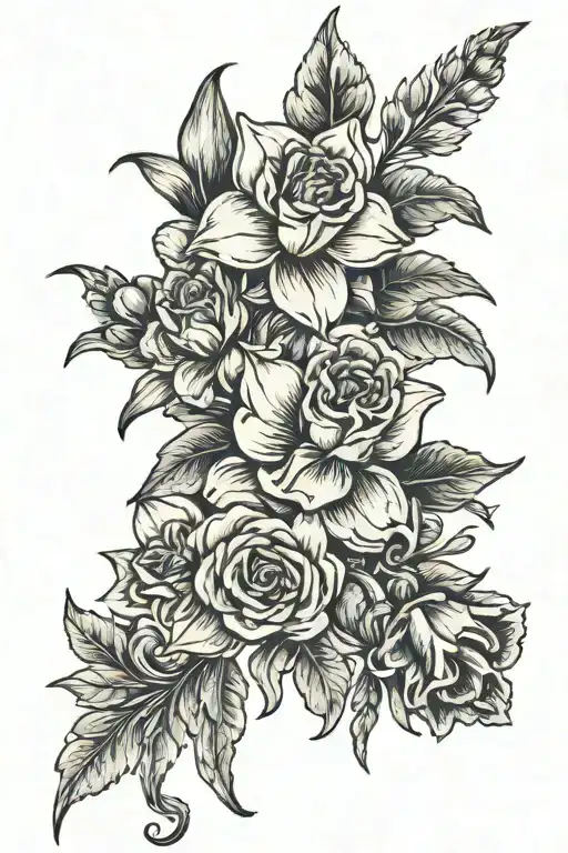 Carnation Daffodil Rose Larkspur Flower Bouquet