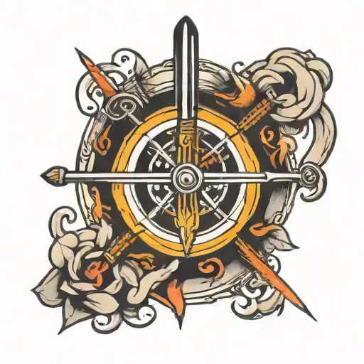 Magic Circle With A Sword In The Center