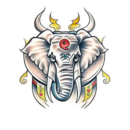 Half Half Head From An Elephant And Lion