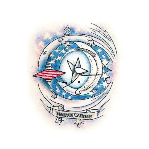 A Cresant Moon And A Star