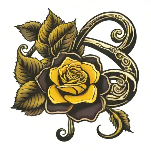 Infinity Symbol With Yellow Rose