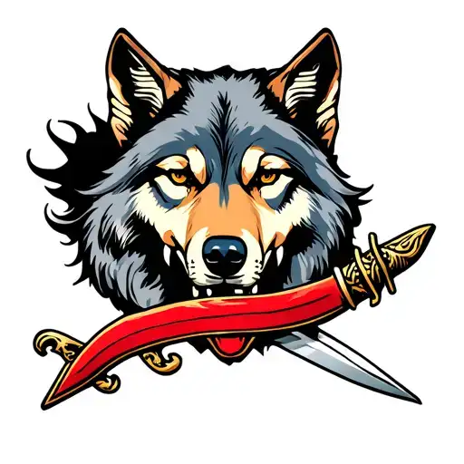 Dagger With Wolf
