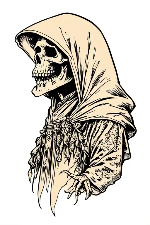 Hooded Grim Reaper Side Profile