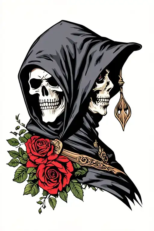 Hooded Grim Reaper Side Profile