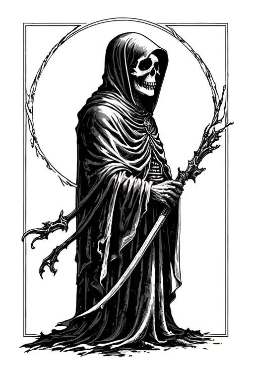 Hooded Grim Reaper Side Profile