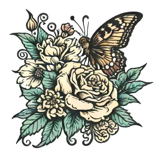 Lion Flowers Butterfly