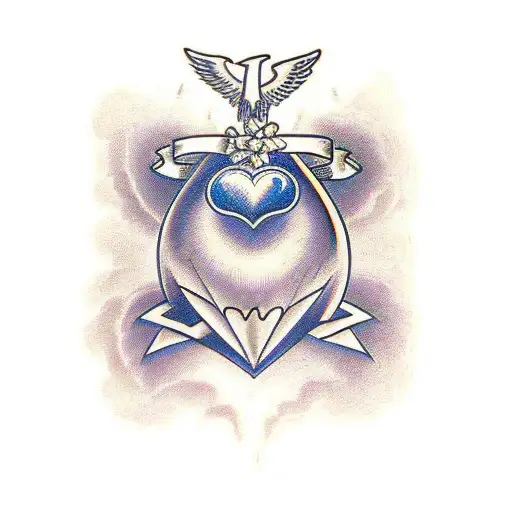 Heart Connected To An Airplane And An Anchorin The Bottom