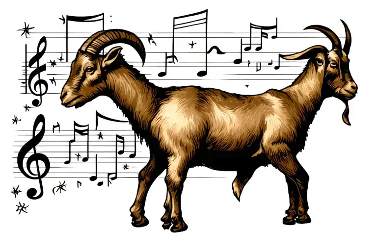 Goat And Music Notes