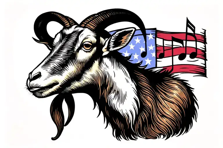 Goat And Music Notes