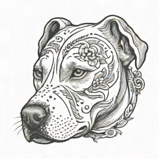 White Pitbull Dog Face